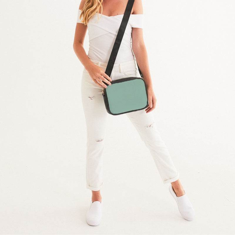 Lightened Fully-Muted Green Crossbody Bag (BGG2-FM-LG) - Woman Front