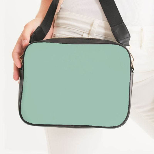 Lightened Fully-Muted Green Crossbody Bag (BGG2-FM-LG) - Woman Front CloseUp