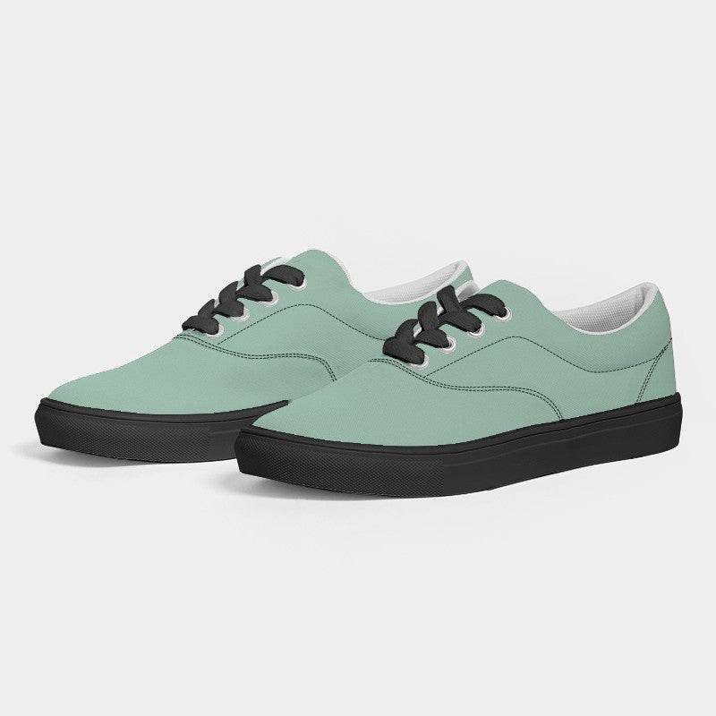 Lightened Fully-Muted Green Men's Canvas Sneakers (BGG2-FM-LG) - Side 3