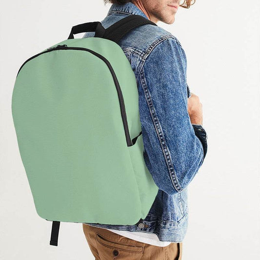 Lightened Fully-Muted Green Waterproof Backpack (G-FM-LG) - Man CloseUp