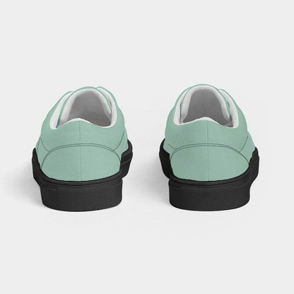 Lightened Fully-Muted Green Women's Canvas Sneakers (BGG2-FM-LG) - Back