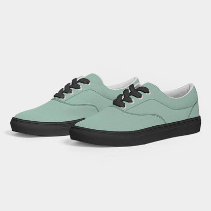 Lightened Fully-Muted Green Women's Canvas Sneakers (BGG2-FM-LG) - Side 3