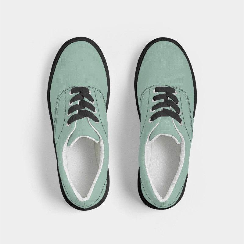 Lightened Fully-Muted Green Women's Canvas Sneakers (BGG2-FM-LG) - Top
