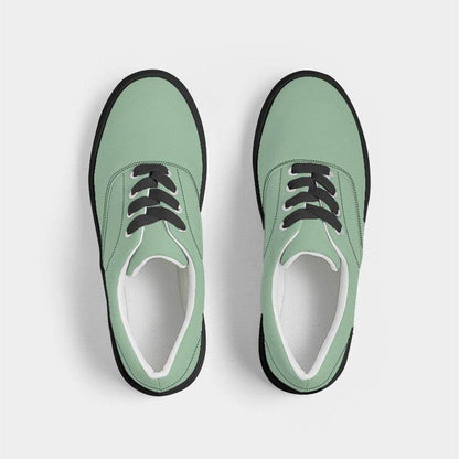 Lightened Fully-Muted Green Women's Canvas Sneakers (G-FM-LG) - Top