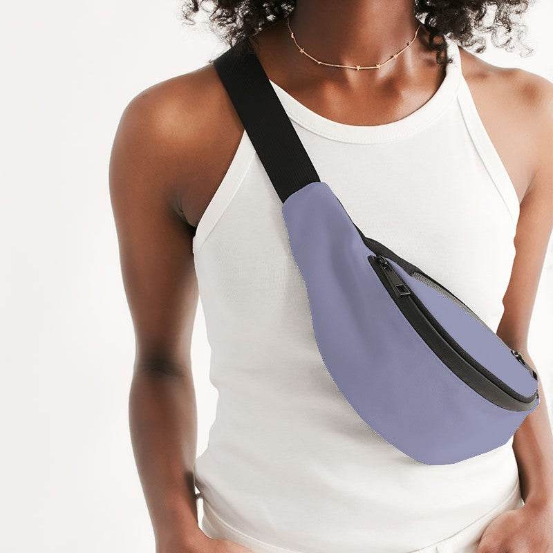 Lightened Fully-Muted Indigo Belt Bag (PUI2-FM-LG) - Woman Front CloseUp