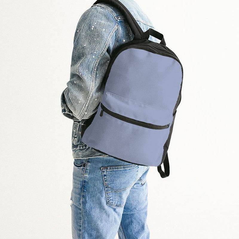 Lightened Fully-Muted Indigo Canvas Backpack (I-FM-LG) - Man Back CloseUp