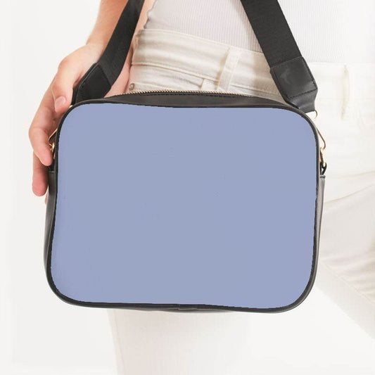 Lightened Fully-Muted Indigo Crossbody Bag (I-FM-LG) - Woman Front CloseUp