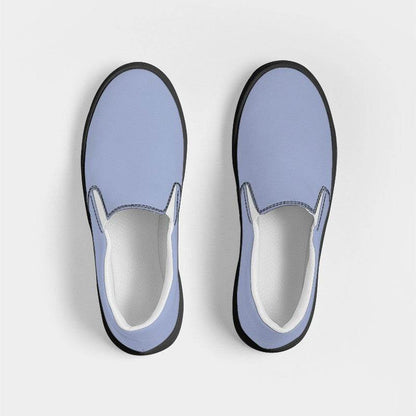 Lightened Fully-Muted Indigo Men's Slip-On Canvas Sneakers (I-FM-LG) - Top