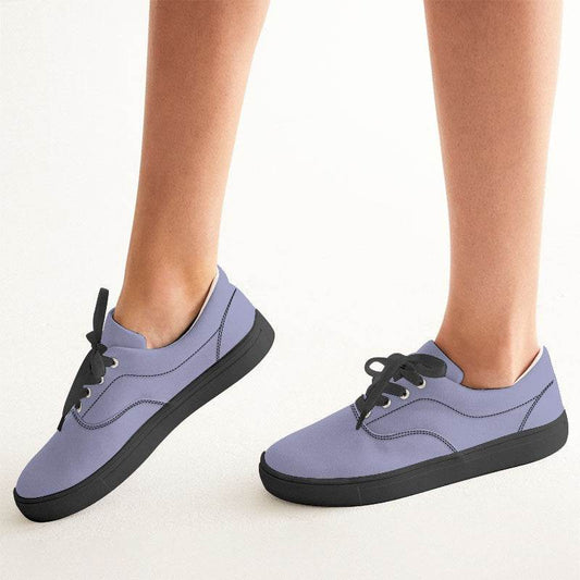 Lightened Fully-Muted Indigo Women's Canvas Sneakers (PUI2-FM-LG) - Woman CloseUp