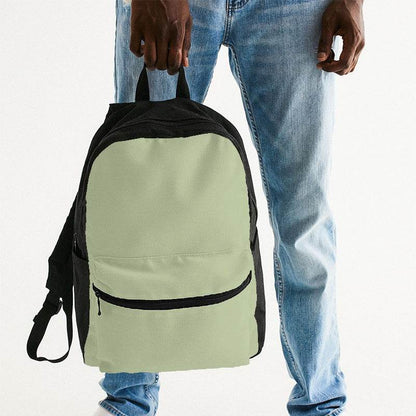 Lightened Fully-Muted Lime Canvas Backpack (L-FM-LG) - Man Holding