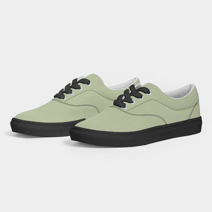Lightened Fully-Muted Lime Men's Canvas Sneakers (L-FM-LG) - Side 3