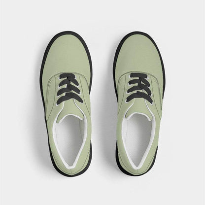 Lightened Fully-Muted Lime Men's Canvas Sneakers (L-FM-LG) - Top