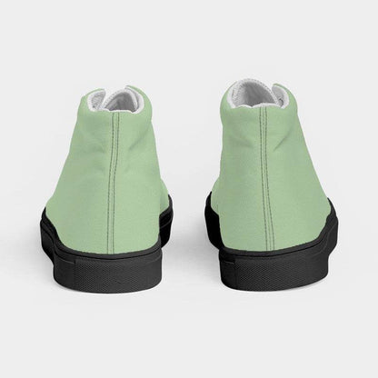 Lightened Fully-Muted Lime Men's High-Top Canvas Sneakers (GL2-FM-LG) - Back