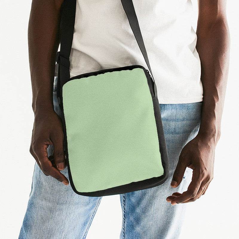 Lightened Fully-Muted Lime Messenger Pouch (GL2-FM-LG) - Man Front CloseUp