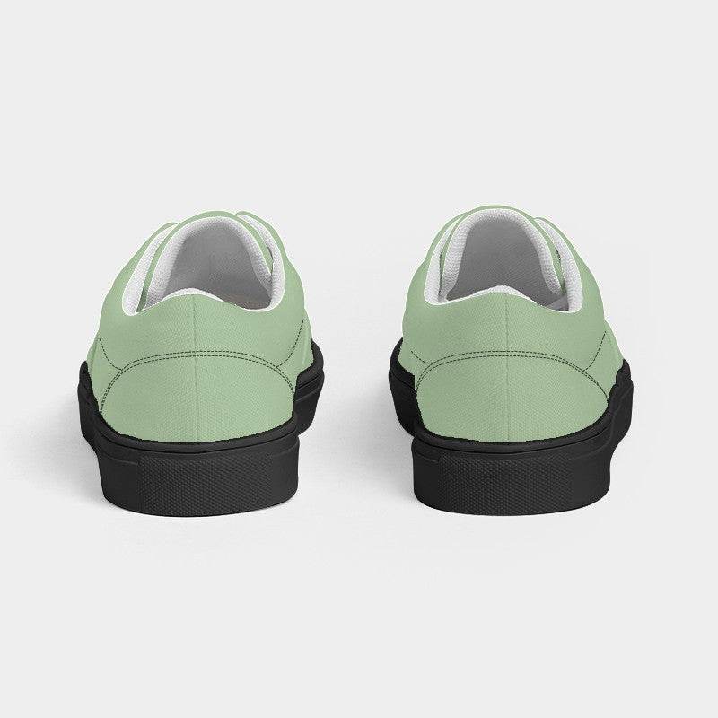Lightened Fully-Muted Lime Women's Canvas Sneakers (GL2-FM-LG) - Back
