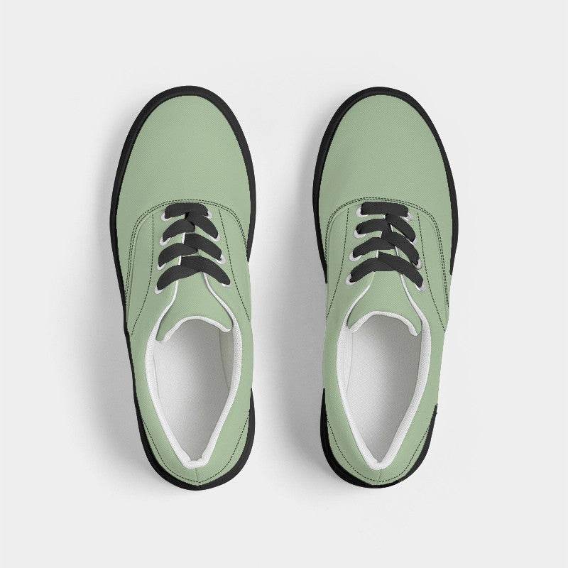 Lightened Fully-Muted Lime Women's Canvas Sneakers (GL2-FM-LG) - Top