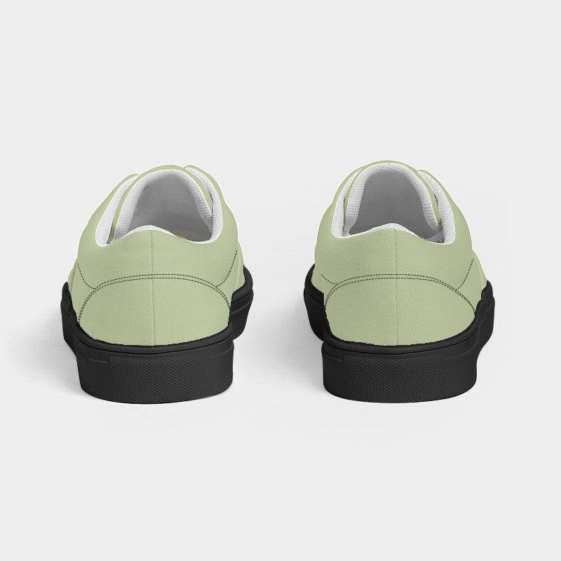 Lightened Fully-Muted Lime Women's Canvas Sneakers (L-FM-LG) - Back