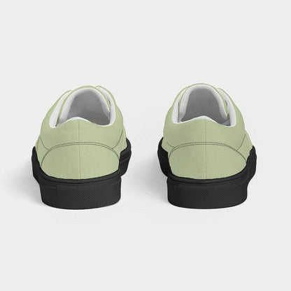 Lightened Fully-Muted Lime Women's Canvas Sneakers (L-FM-LG) - Back