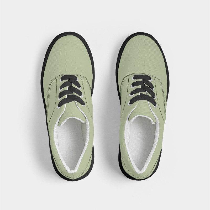 Lightened Fully-Muted Lime Women's Canvas Sneakers (L-FM-LG) - Top