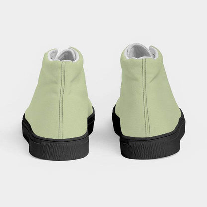 Lightened Fully-Muted Lime Women's High-Top Canvas Sneakers (L-FM-LG) - Back