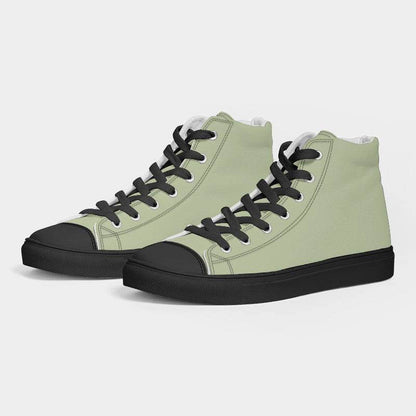 Lightened Fully-Muted Lime Women's High-Top Canvas Sneakers (L-FM-LG) - Side 3