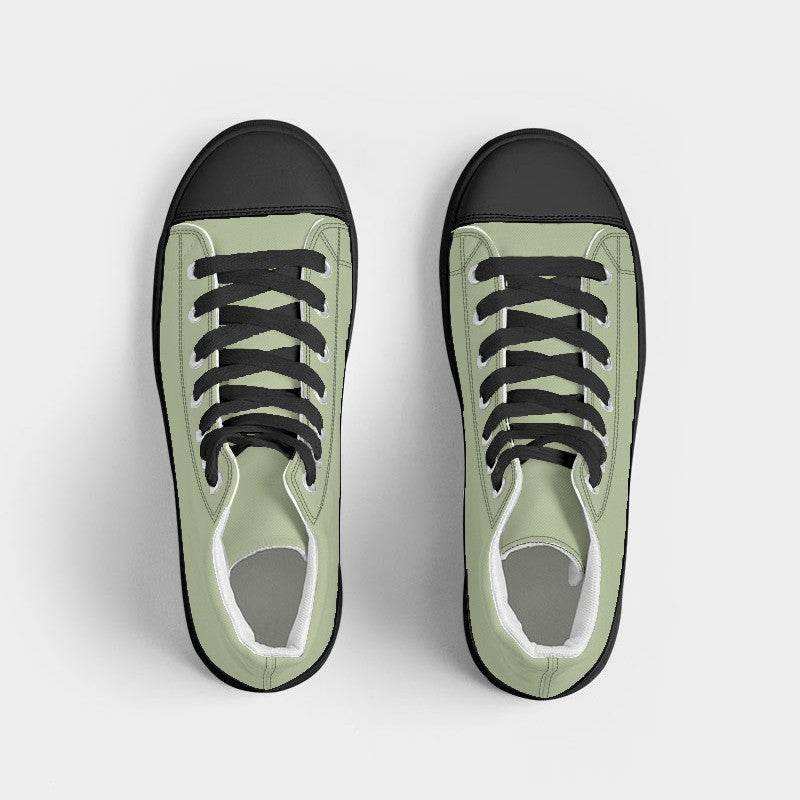 Lightened Fully-Muted Lime Women's High-Top Canvas Sneakers (L-FM-LG) - Top
