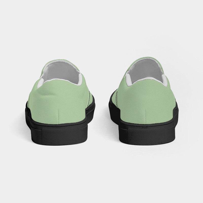 Lightened Fully-Muted Lime Women's Slip-On Canvas Sneakers (GL2-FM-LG) - Back
