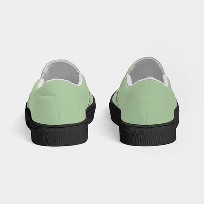 Lightened Fully-Muted Lime Women's Slip-On Canvas Sneakers (GL2-FM-LG) - Back