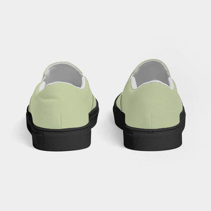 Lightened Fully-Muted Lime Women's Slip-On Canvas Sneakers (L-FM-LG) - Back