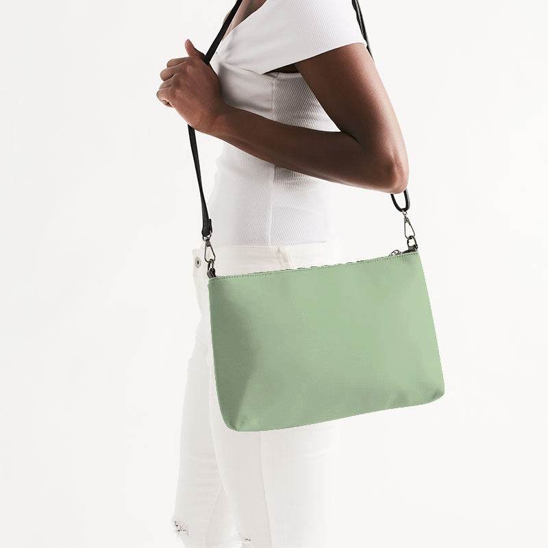 Lightened Fully-Muted Lime Zip Pouch (GL2-FM-LG) - Side CloseUp