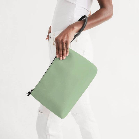 Lightened Fully-Muted Lime Zip Pouch (GL2-FM-LG) - Side Holding