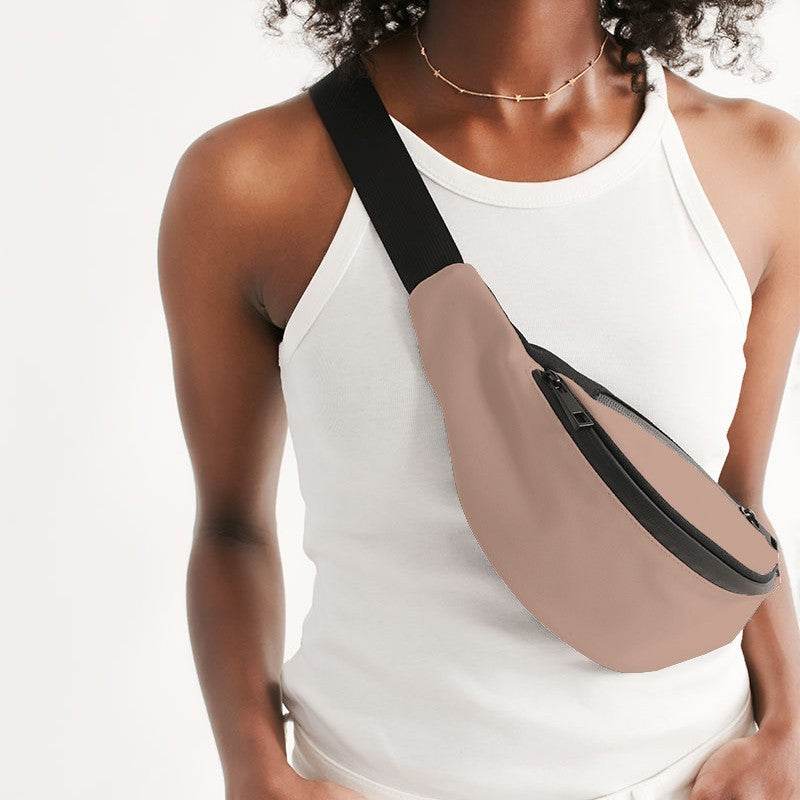 Lightened Fully-Muted Orange Belt Bag (OR2-FM-LG) - Woman Front CloseUp