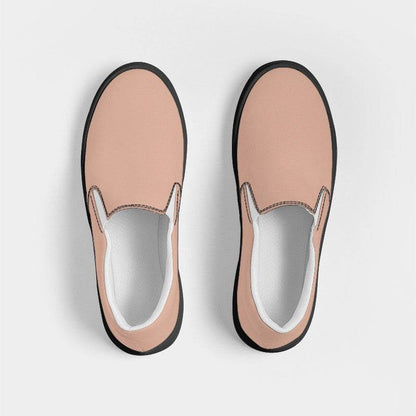 Lightened Fully-Muted Orange Men's Slip-On Canvas Sneakers (OR2-FM-LG) - Top