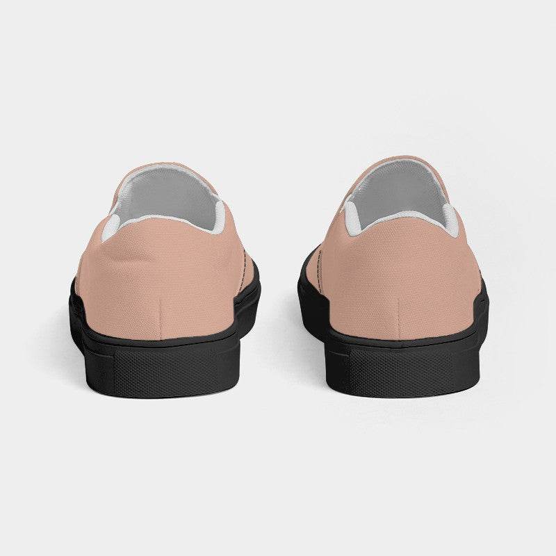 Lightened Fully-Muted Orange Women's Slip-On Canvas Sneakers (OR2-FM-LG) - Back