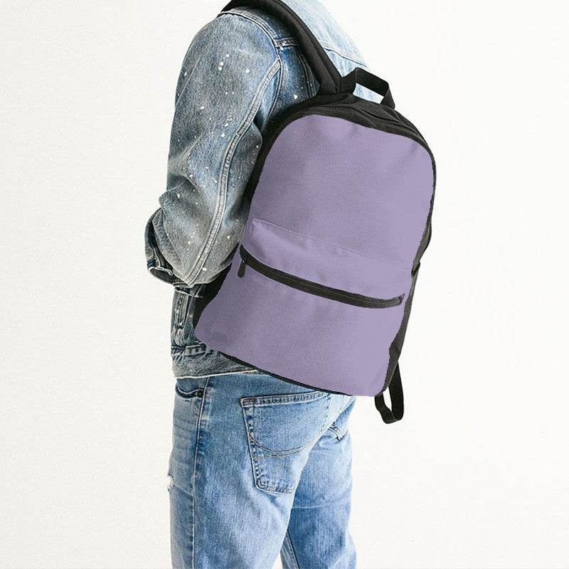 Lightened Fully-Muted Purple Canvas Backpack (PU-FM-LG) - Man Back CloseUp