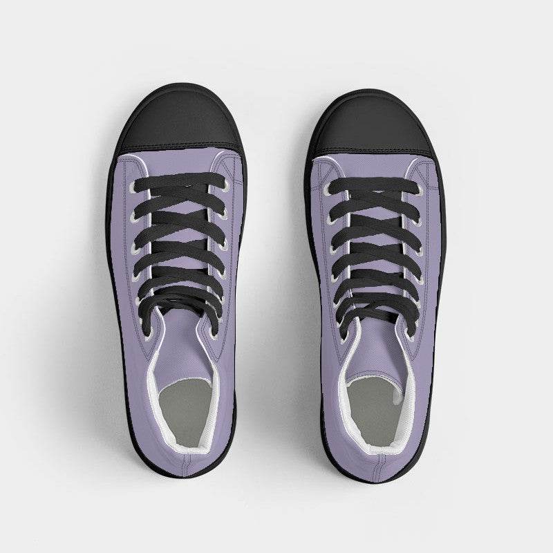 Lightened Fully-Muted Purple Men's High-Top Canvas Sneakers (PU-FM-LG) - Top