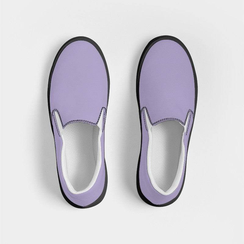 Lightened Fully-Muted Purple Men's Slip-On Canvas Sneakers (PU-FM-LG) - Top