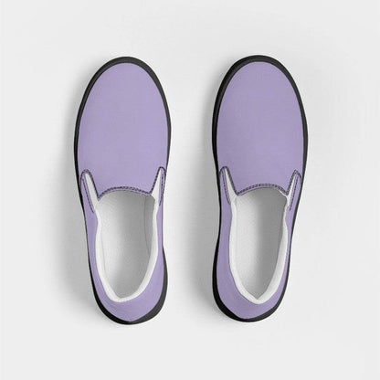 Lightened Fully-Muted Purple Men's Slip-On Canvas Sneakers (PU-FM-LG) - Top