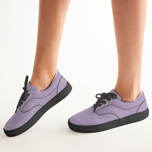 Lightened Fully-Muted Purple Women's Canvas Sneakers (MPU2-FM-LG) - Woman CloseUp