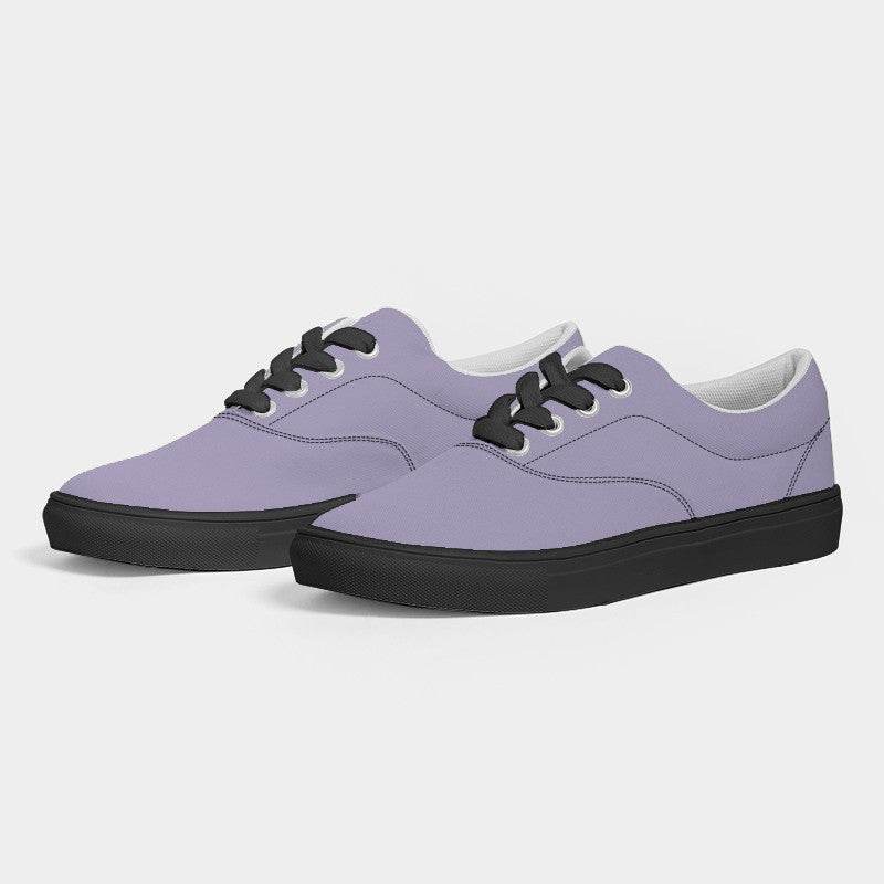 Lightened Fully-Muted Purple Women's Canvas Sneakers (PU-FM-LG) - Side 3