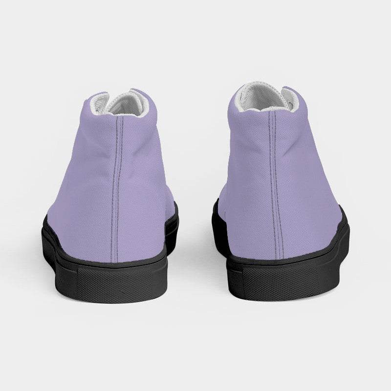 Lightened Fully-Muted Purple Women's High-Top Canvas Sneakers (PU-FM-LG) - Back