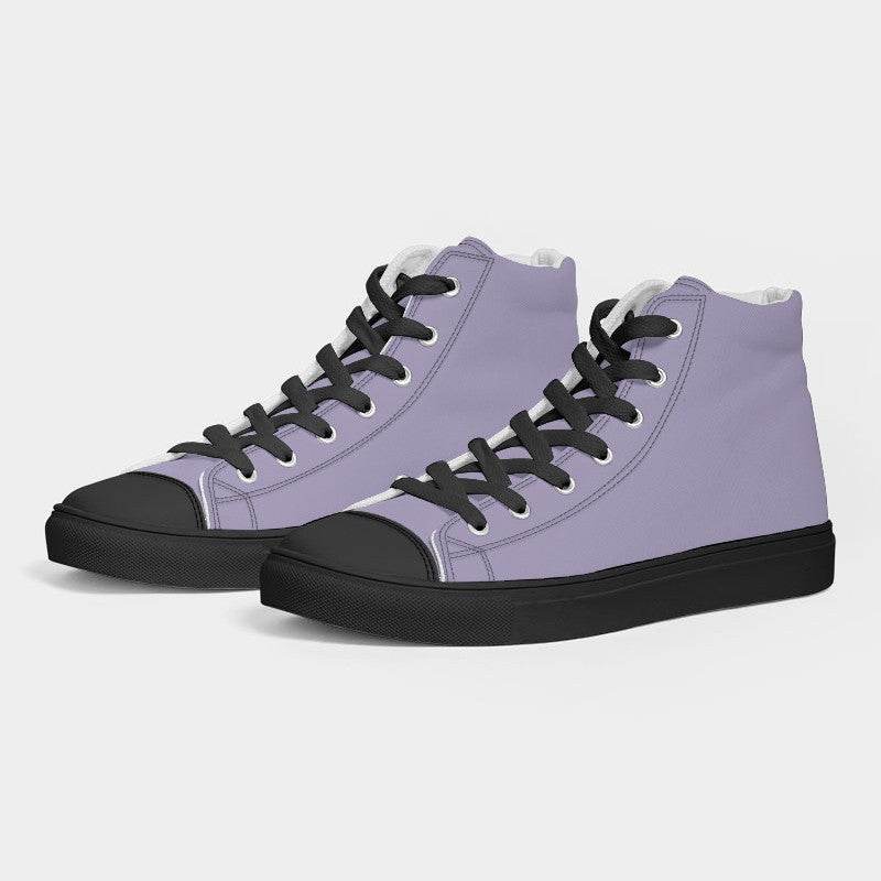 Lightened Fully-Muted Purple Women's High-Top Canvas Sneakers (PU-FM-LG) - Side 3