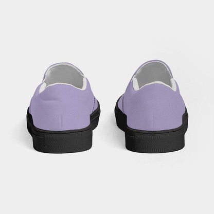 Lightened Fully-Muted Purple Women's Slip-On Canvas Sneakers (PU-FM-LG) - Back