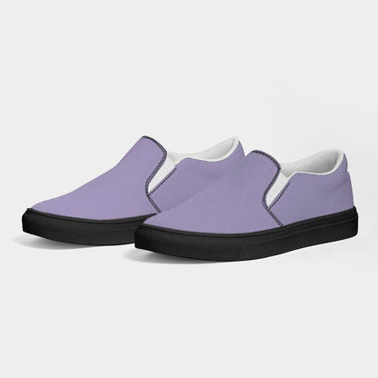 Lightened Fully-Muted Purple Women's Slip-On Canvas Sneakers (PU-FM-LG) - Side 3