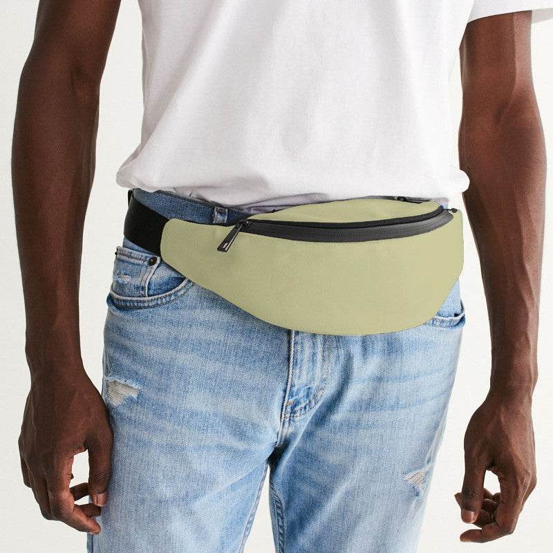 Lightened Fully-Muted Yellow Belt Bag (LY2-FM-LG) - Man Front CloseUp
