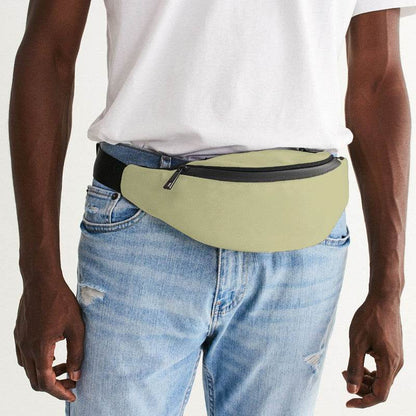 Lightened Fully-Muted Yellow Belt Bag (LY2-FM-LG) - Man Front CloseUp
