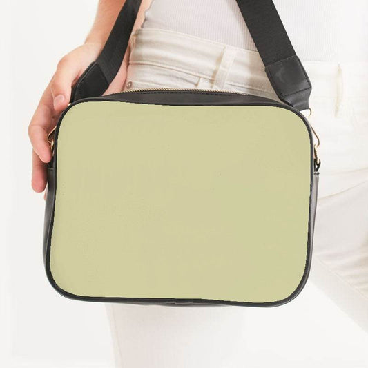 Lightened Fully-Muted Yellow Crossbody Bag (LY2-FM-LG) - Woman Front CloseUp