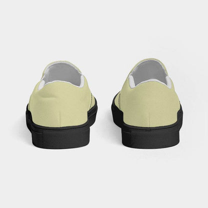 Lightened Fully-Muted Yellow Men's Slip-On Canvas Sneakers (LY2-FM-LG) - Back