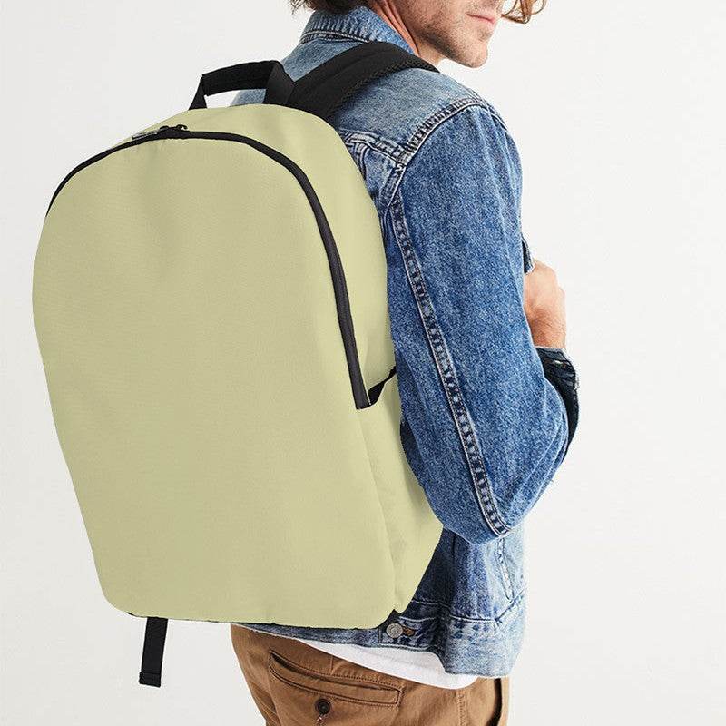Lightened Fully-Muted Yellow Waterproof Backpack (LY2-FM-LG) - Man CloseUp