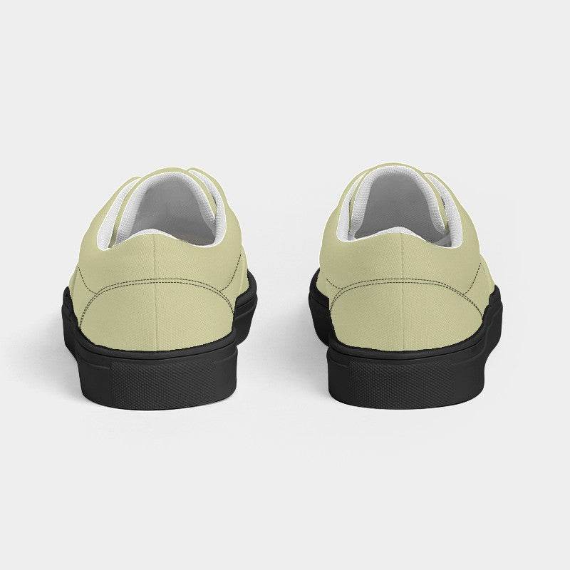 Lightened Fully-Muted Yellow Women's Canvas Sneakers (LY2-FM-LG) - Back